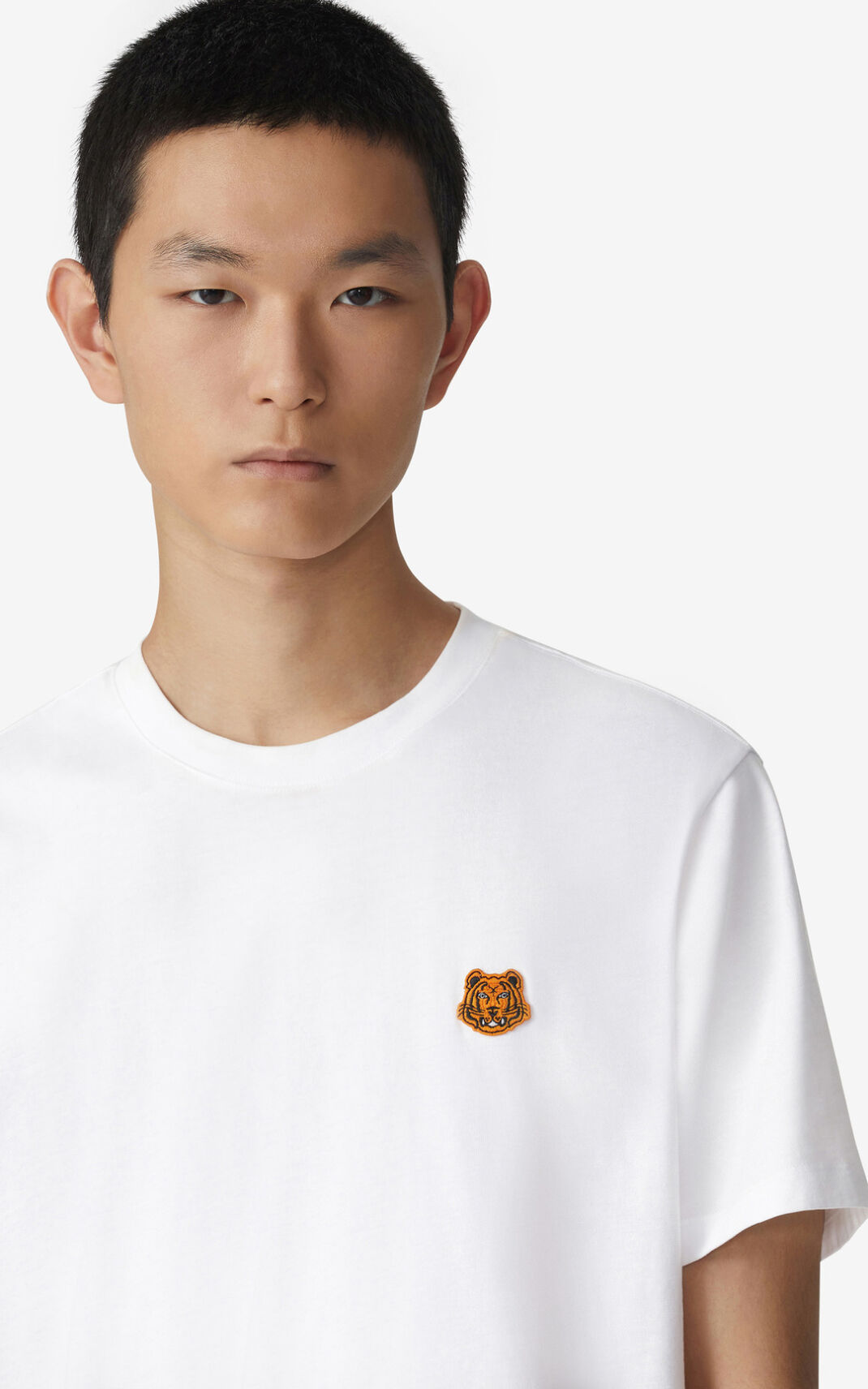 Kenzo Tiger Crest Camisetas Hombre Blancas | 0148976-QZ